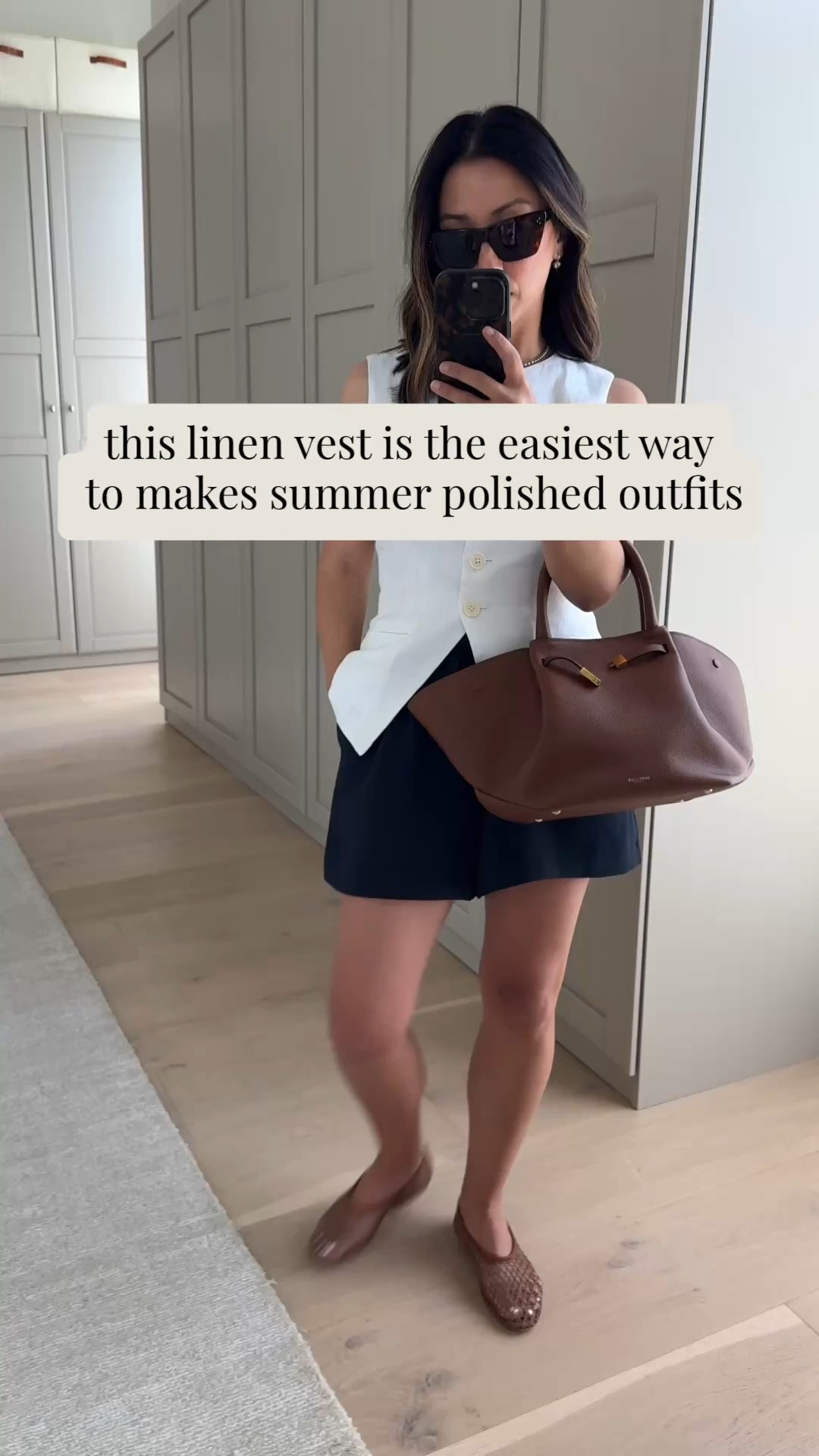 Daily outfit: 2 polished pieces that will change your summer wardrobe. 

J.crew line vest 0
Aritzia lodge shorts small
Staud flats 35
DeMellier New York bag midi
Celine sunglasses 
Dorsey James necklace 15”
Electric Picks earrings

summer outfits, summer style, petite style

#LTKmomlife #LTKootd #LTKPetite