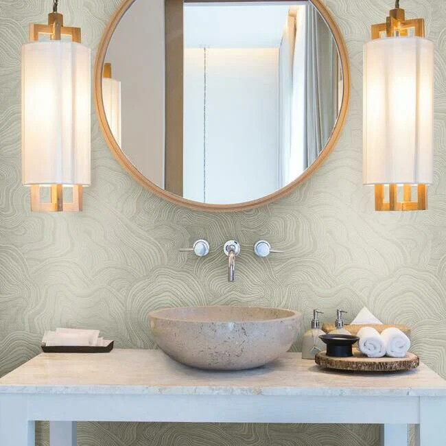 Geodes Wallpaper in Taupe from the Ronald Redding 24 Karat Collection by York Wallcoverings | Burke Decor