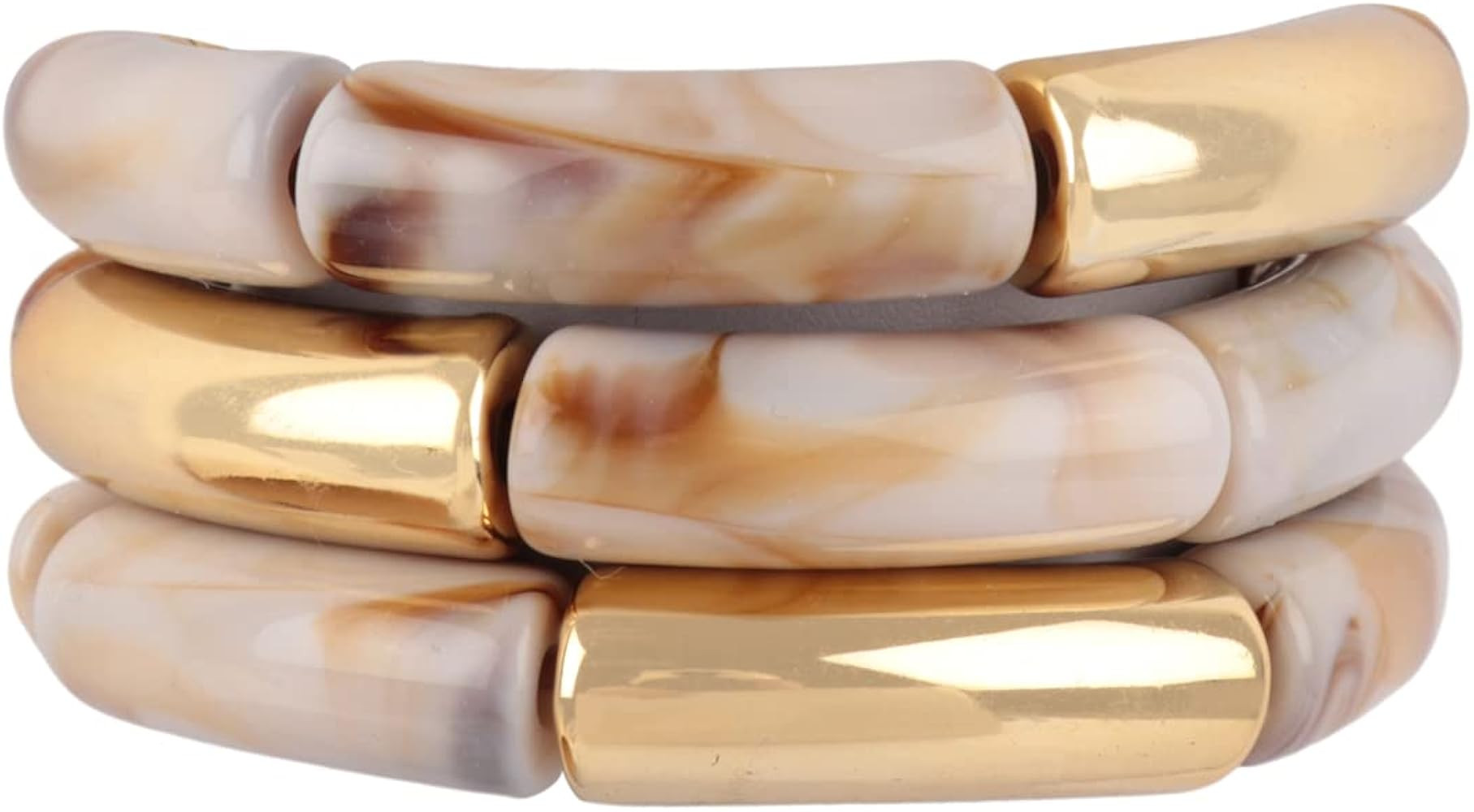 RIAH FASHION Bohemian Bead Multi Layer Versatile Statement Bracelets - Metallic Bar, Sparkly Crystal | Amazon (US)