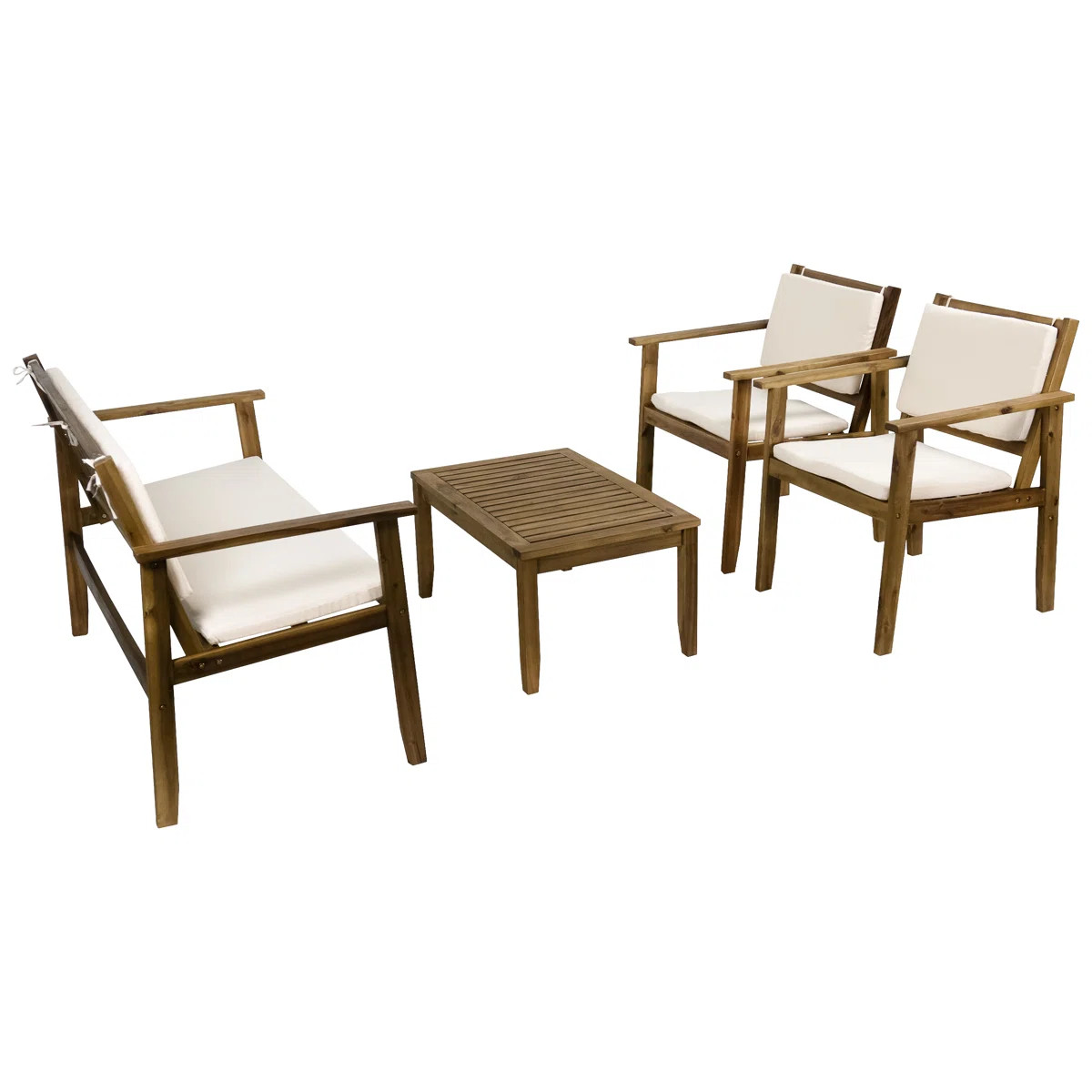 Ejnar 4-Piece Outdoor Patio Furniture Set In Solid Acacia Wood | Wayfair North America