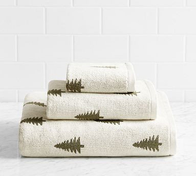 Pine Tree Reversible Jacquard Towel | Pottery Barn (US)