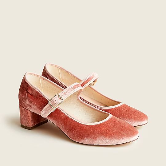 Kate velvet Mary Jane pumps | J.Crew US