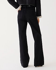 Pintuck denim trouser in black | J. Crew US