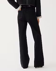 Pintuck denim trouser in black | J.Crew US