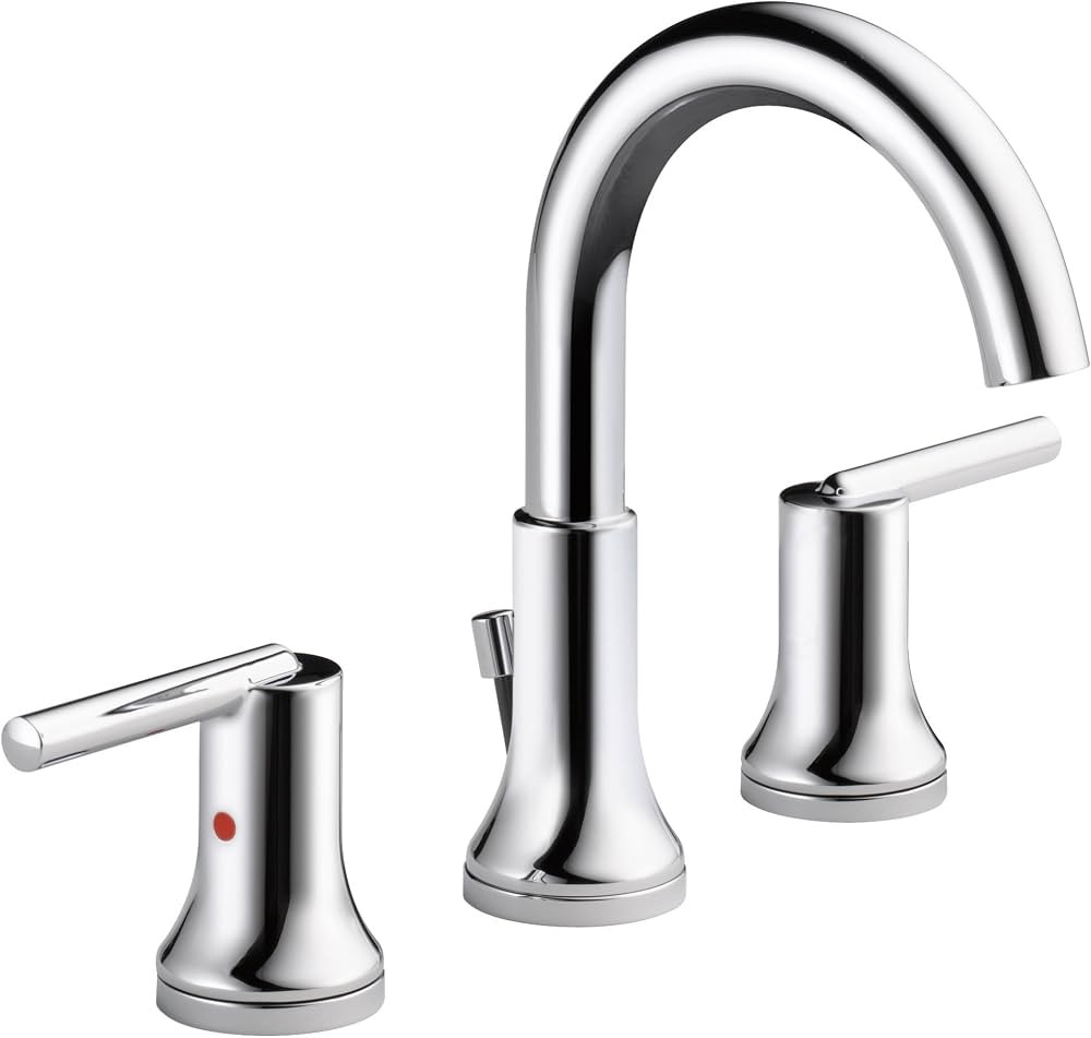 Delta Faucet Trinsic Widespread Bathroom Faucet 3 Hole, Gold Bathroom Faucet, Diamond Seal Techno... | Amazon (US)