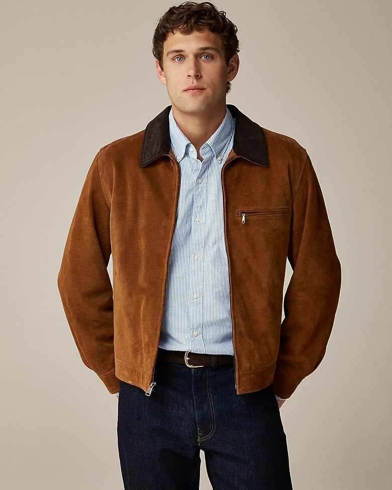 Limited-edition Wallace & Barnes work jacket in Italian suede | J. Crew US
