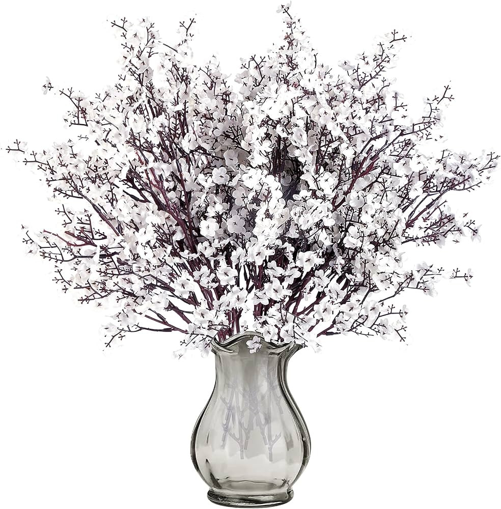 Sggvecsy 15 Pcs Babys Breath Artificial Flowers Gypsophila Bouquets Bulk Real Touch Fake Silk Flo... | Amazon (US)