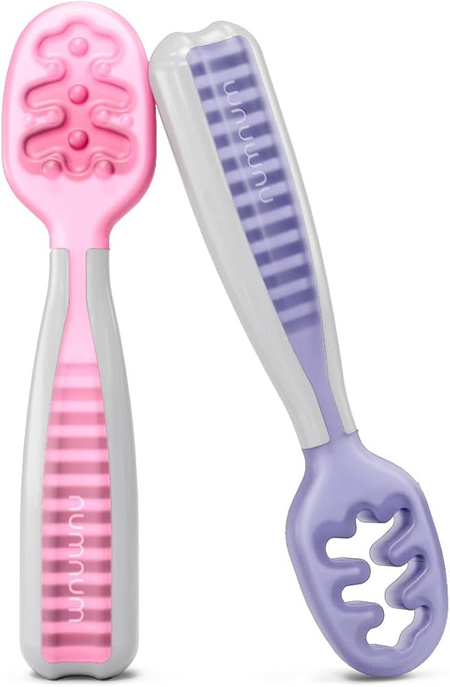 NumNum Pre-Spoon GOOtensils | Baby Spoon Set (Stage 1 + Stage 2) | BPA Free Silicone Self Feeding... | Amazon (US)