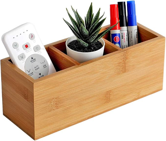 Bamboo Wood Pens Pencils Holder Cup for Desk Remote Control Holder, Caddy,Organizer,Desktop Stora... | Amazon (US)