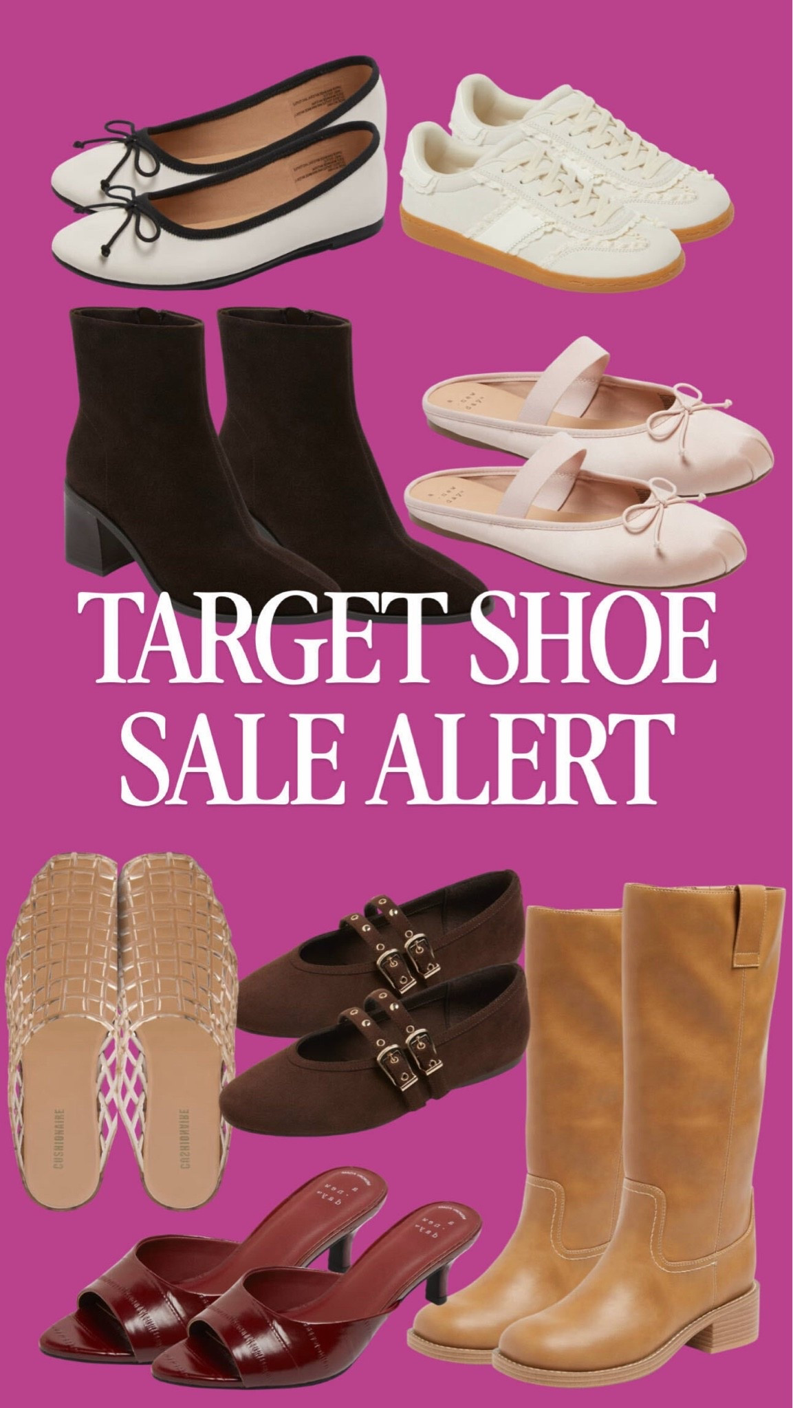 Target shoe sale alert! 👟🍂 I rounded up some of the cutest fall shoes, including ballet flats, sneakers, ankle boots, Mary Janes, tall boots, and heels. If your fall shoe lineup needs a refresh, there are some seriously good options to shop right now. 

 #LTKootd #LTKmomlife #LTKSaleAlert