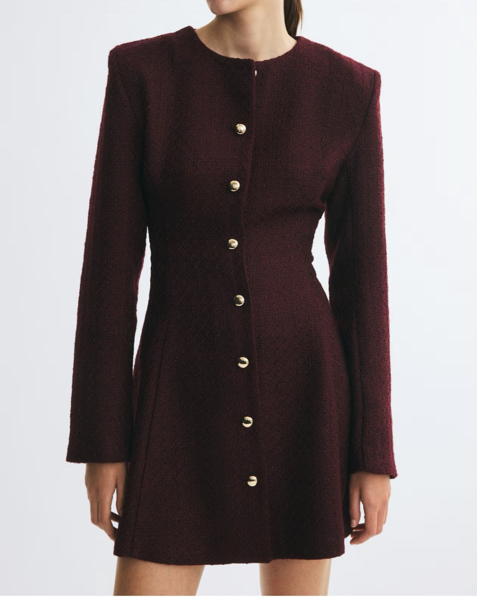 Tweed dress under $50 - comes in burgundy, ivory, and black 
Fall workwear