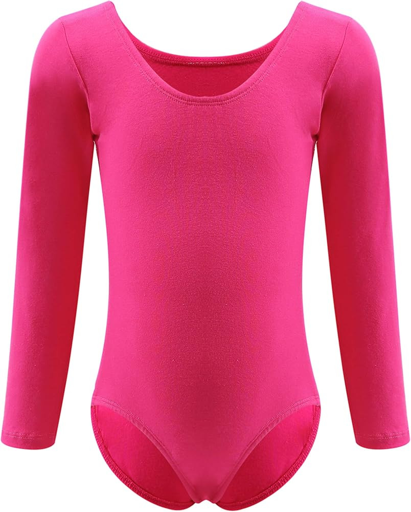 Dancina Leotard Long Sleeve Ballet Gymnastics Front Lined Cotton Bodysuit for Toddlers & Kids Age... | Amazon (US)