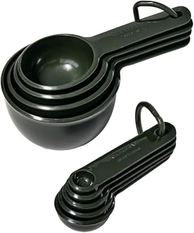 KitchenAid Plastic Measuring Cups and Spoon Set, Set of 9, /4, 1/2, 1/3, and 1 cup sizes, and 1 t... | Amazon (US)