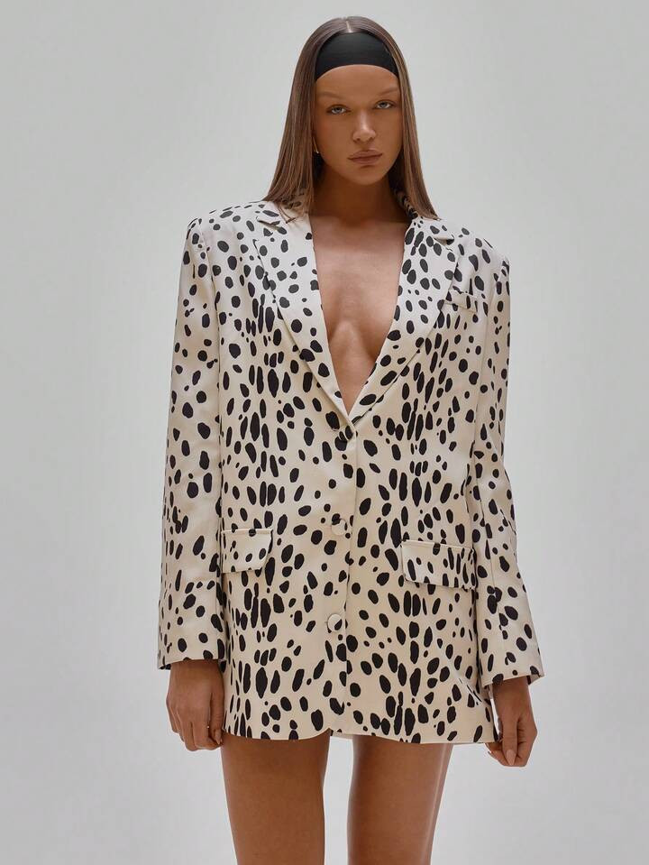 MUSERA Tailored Animal Print Blazer Dress Party Sexy Night Out Elegant Occasion Valentines Bridal Wedding Engagement Spring Valentines Day | SHEIN