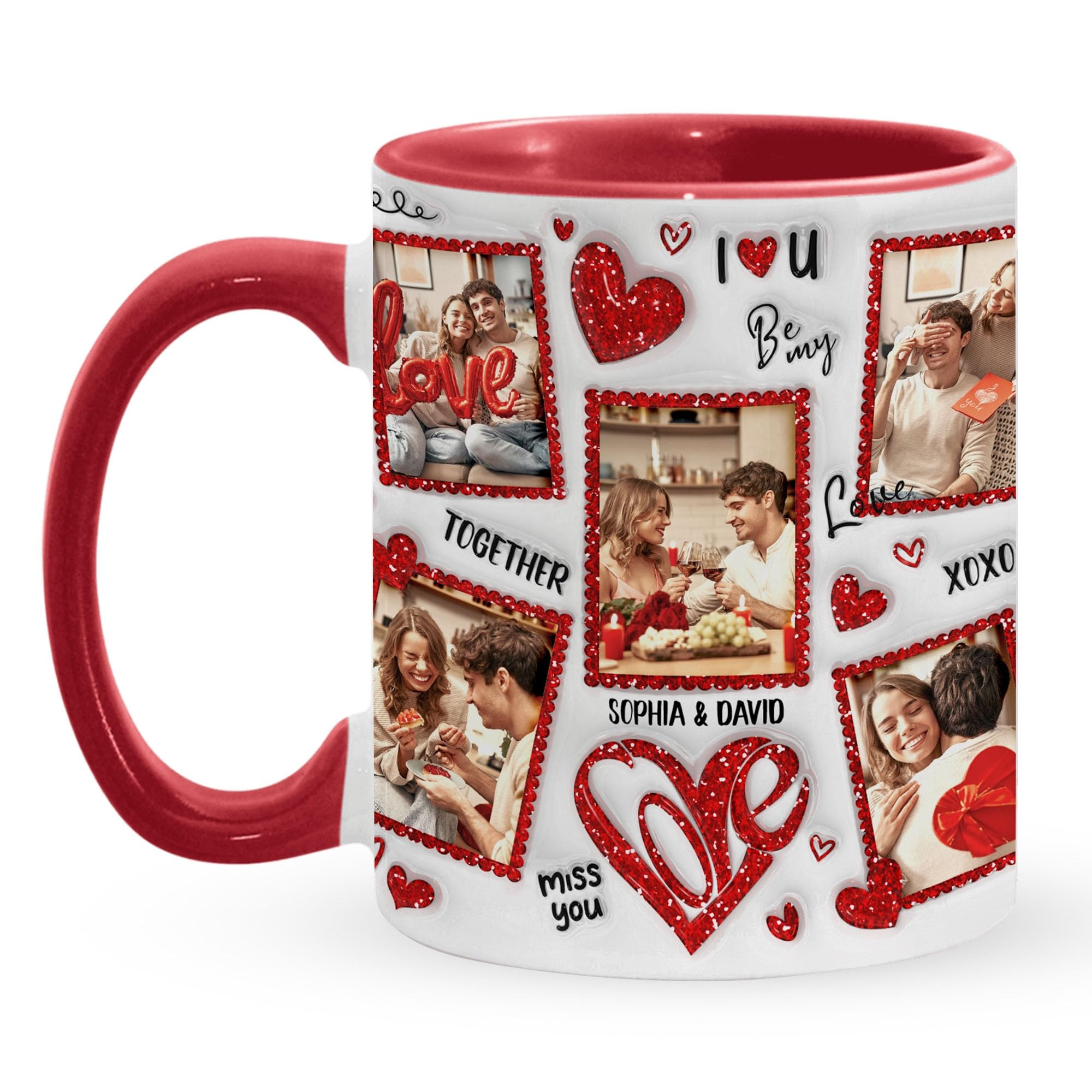 Personalized 3D Inflated Effect Printed Valentine Mug Wrap, Custom Mugs With Pictures, Couple Gif... | Amazon (US)