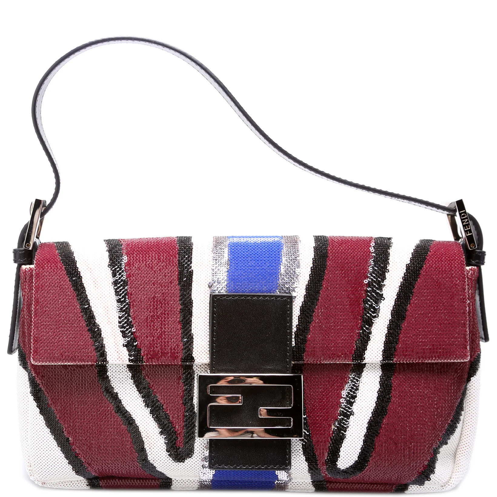 Baguette Sequined Zebra Stripe 8BR600 | Keeks Designer Handbags