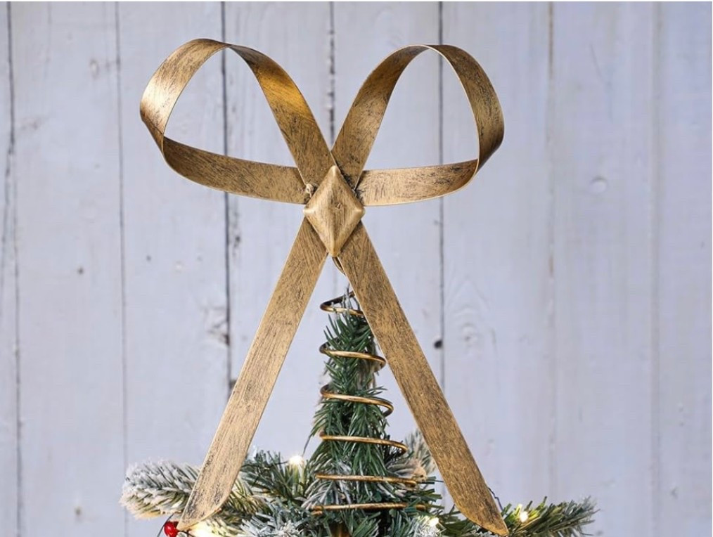 Large brass bow -Tree topper-Amazon 

#LTKHome #LTKSeasonal