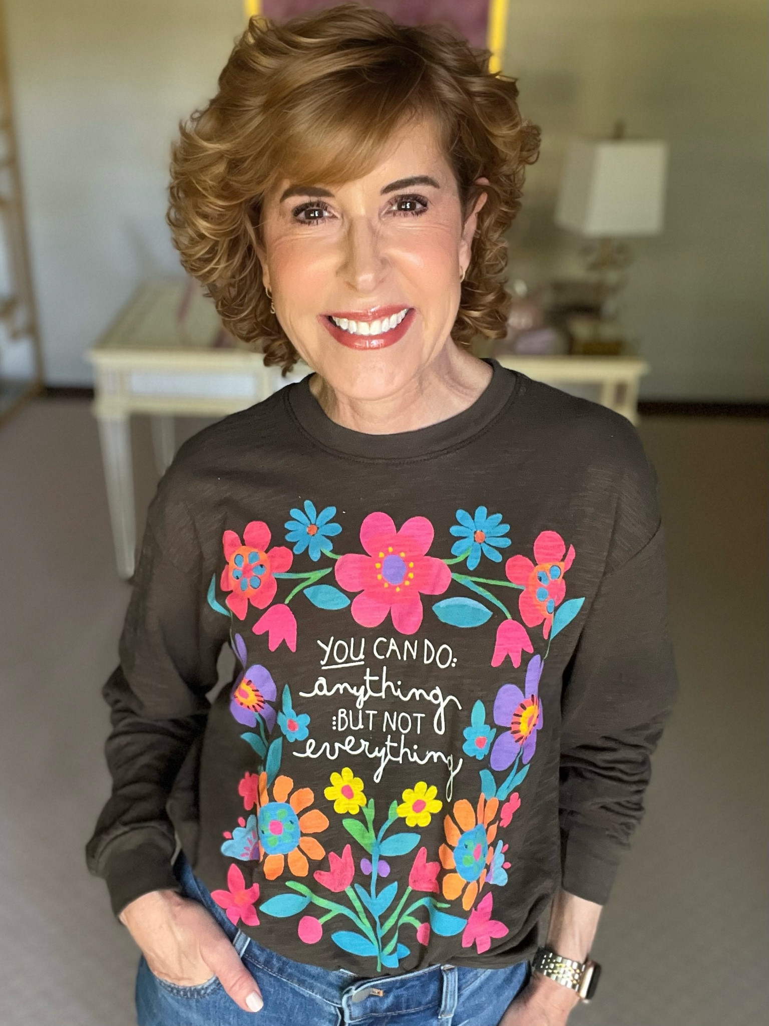Florals are trending this year, and I love the message on this comfy graphic boyfriend tee. Perfect with jeans and sneakers for running errands or long enough to wear over leggings!

It’s 26% off right now ow! 

#LTKOver40