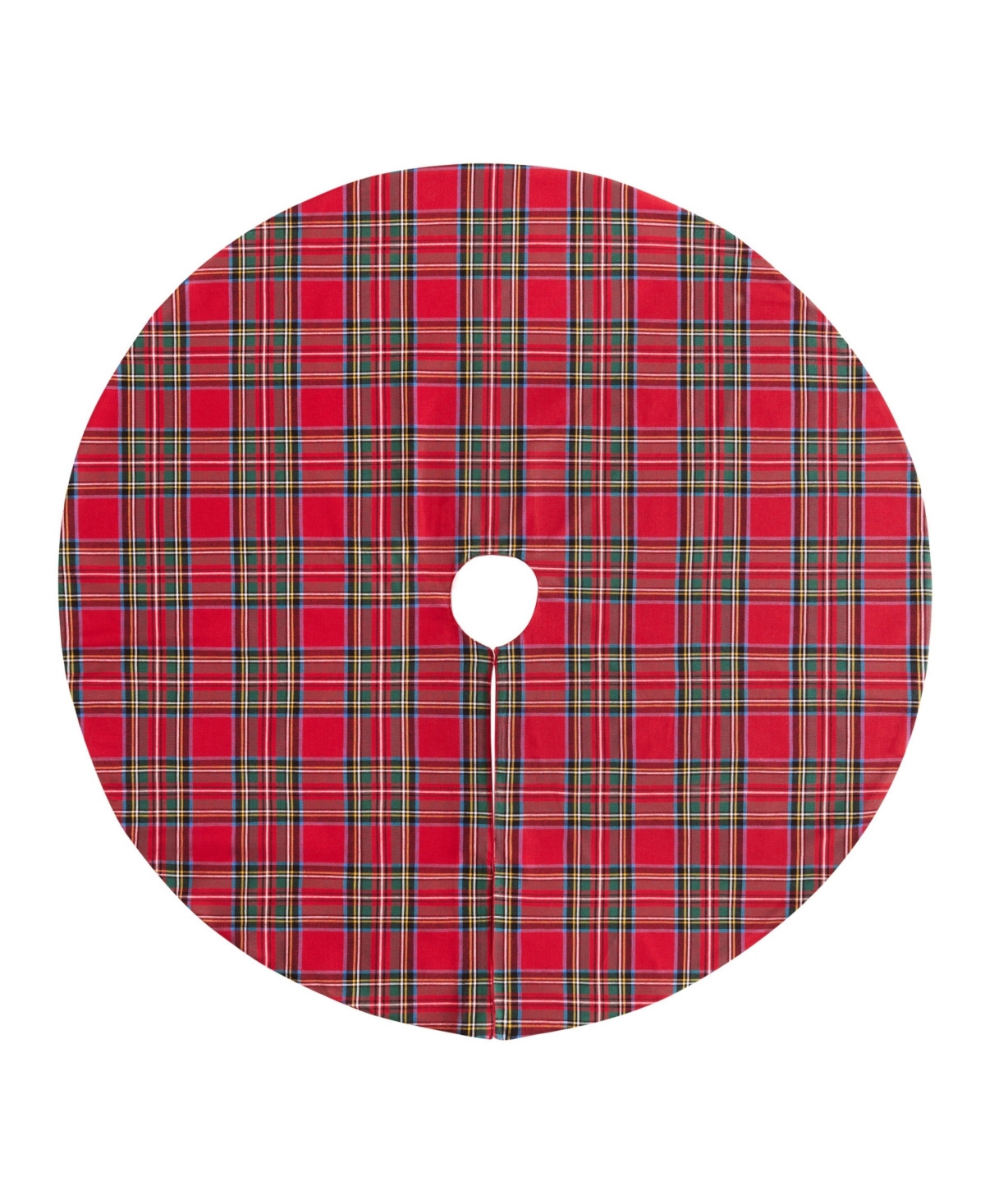 Elrene Stowe Tartan Plaid Cotton Christmas Tree Round Skirt, 48" - Red | Macy's