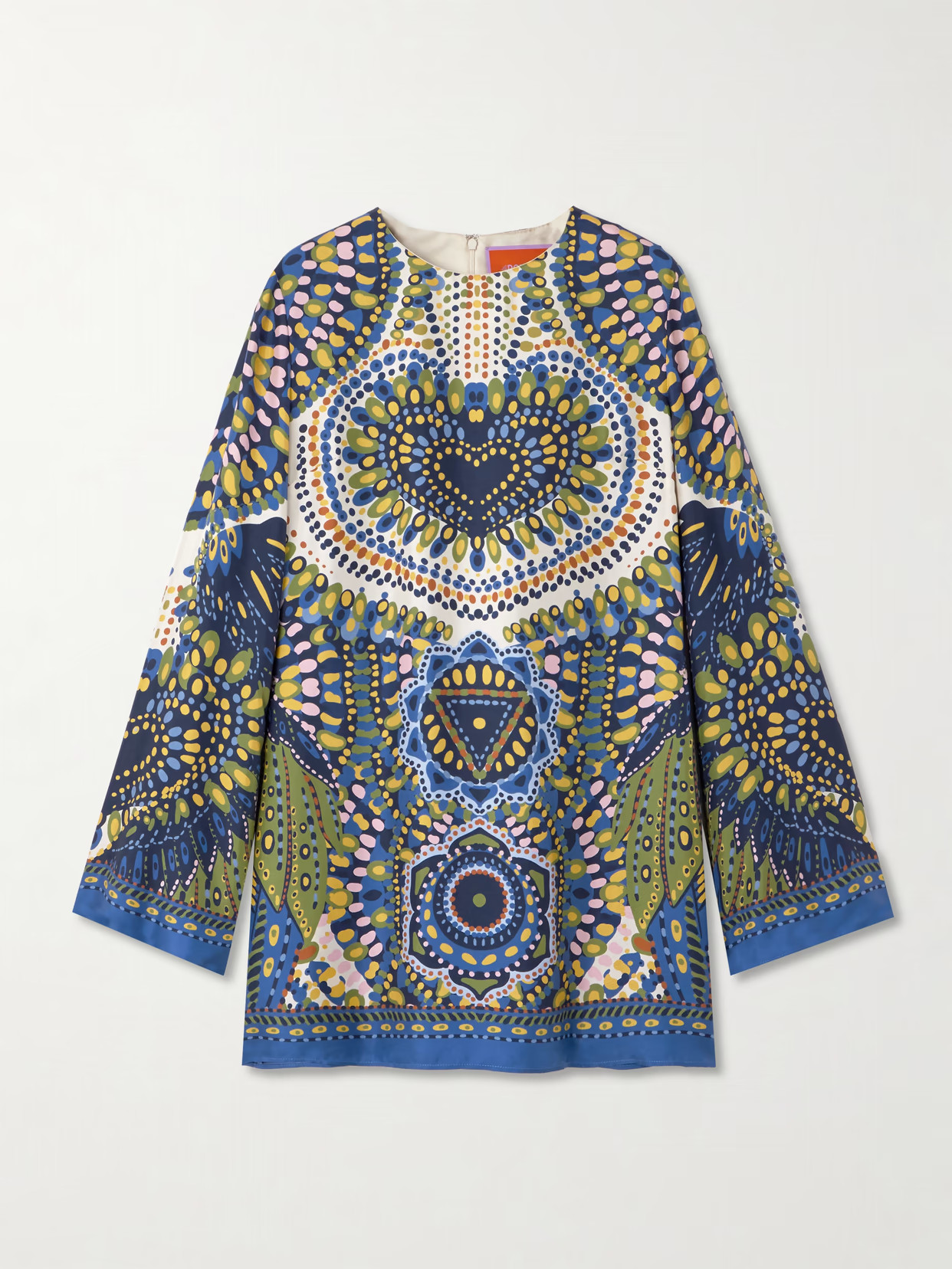La DoubleJ - Supreme Swing Printed Silk-twill Mini Dress - Blue | NET-A-PORTER (US)