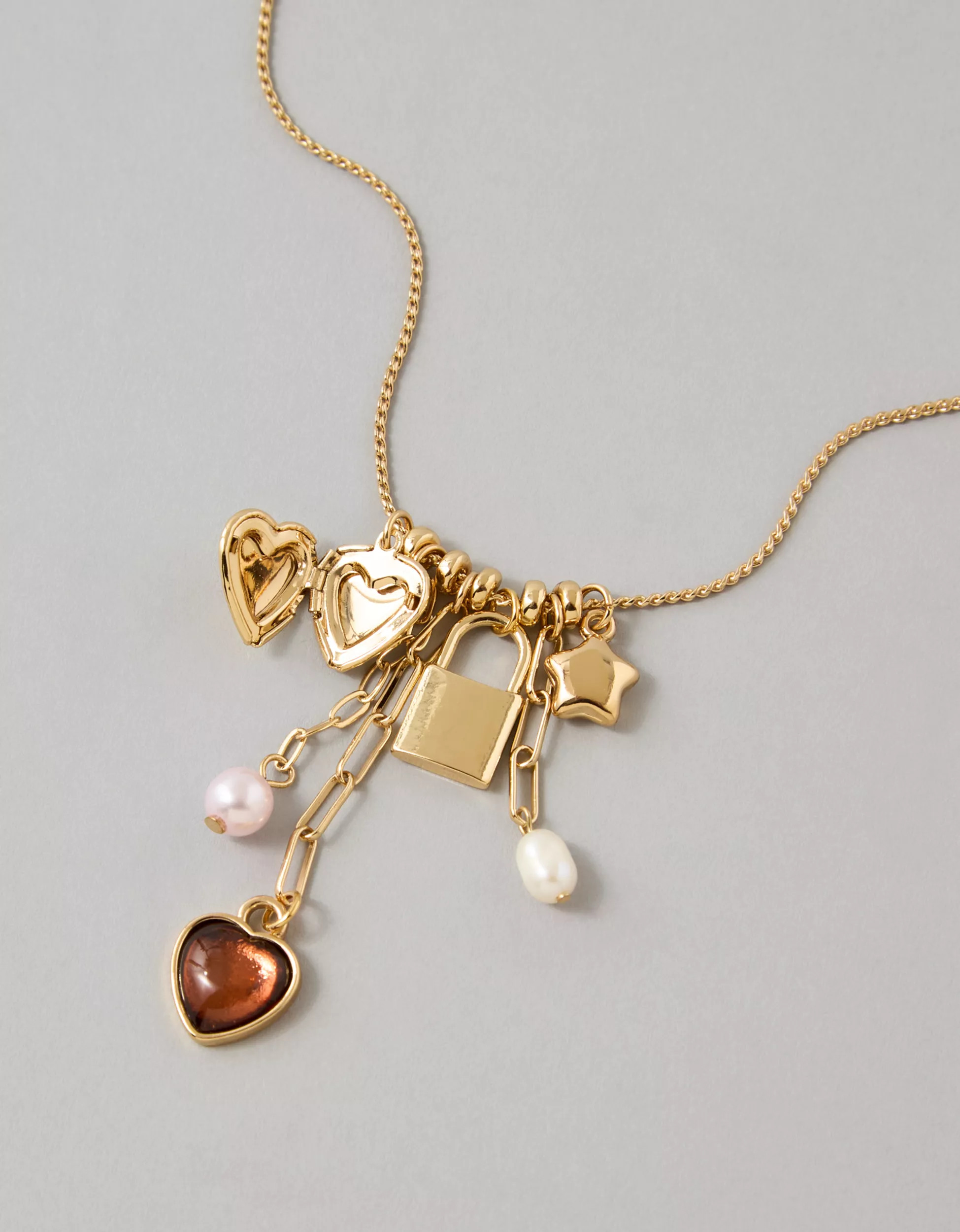 AE Cluster Charm Necklace | American Eagle Outfitters (US & CA)