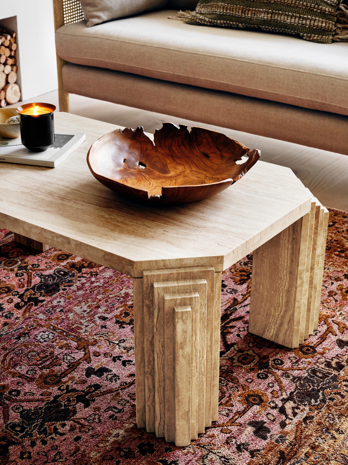 Dabney Coffee Table, Travertine | Soho Home Ltd