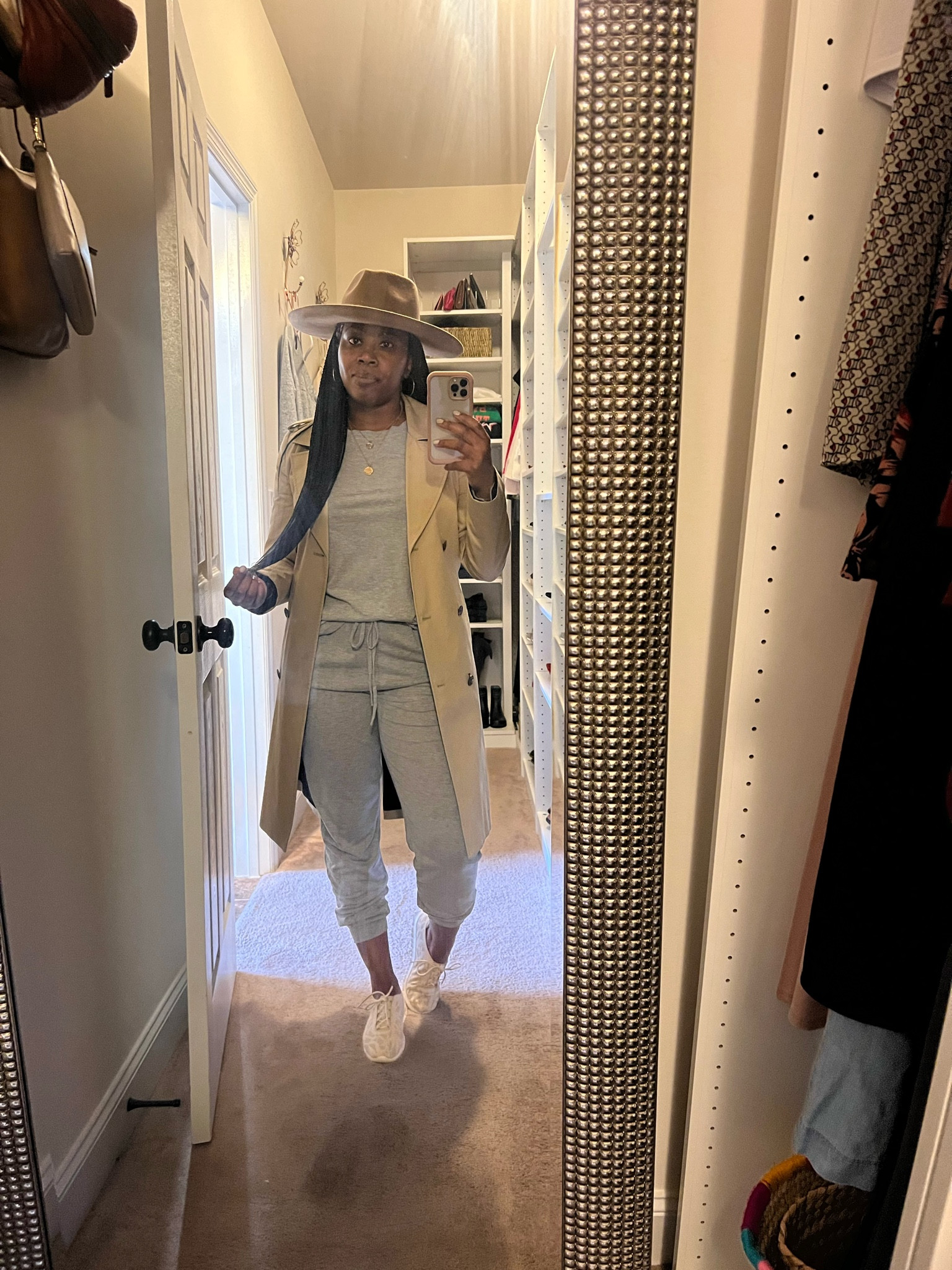 Love this casual Amazon look! Adding a hat to your look instantly elevates it. All, the trench coat with oxford style shoes instead of sneakers really took the look up a notch! I’m wearing a size M in the set. 

#LTKover40 #LTKmidsize #LTKstyletip