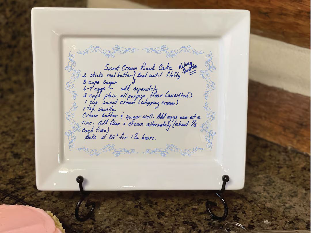 Color or B/W Porcelain Handwritten Recipe Plate With Editing and Customization - Etsy | Etsy (US)
