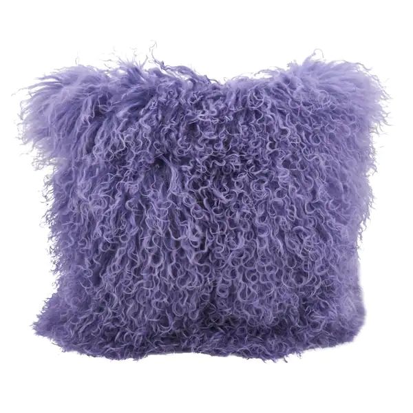Wool Mongolian Lamb Fur Decorative Throw Pillow - Bed Bath & Beyond - 9412909 | Bed Bath & Beyond