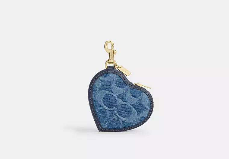 Heart Bag Charm In Signature Denim | Coach Outlet US