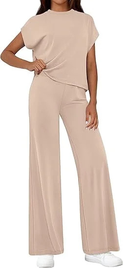 PRETTYGARDEN Womens 2 Piece Outfits Casual Cap Sleeve Lounge Set Summer Tracksuits Matching Sets ... | Walmart (US)