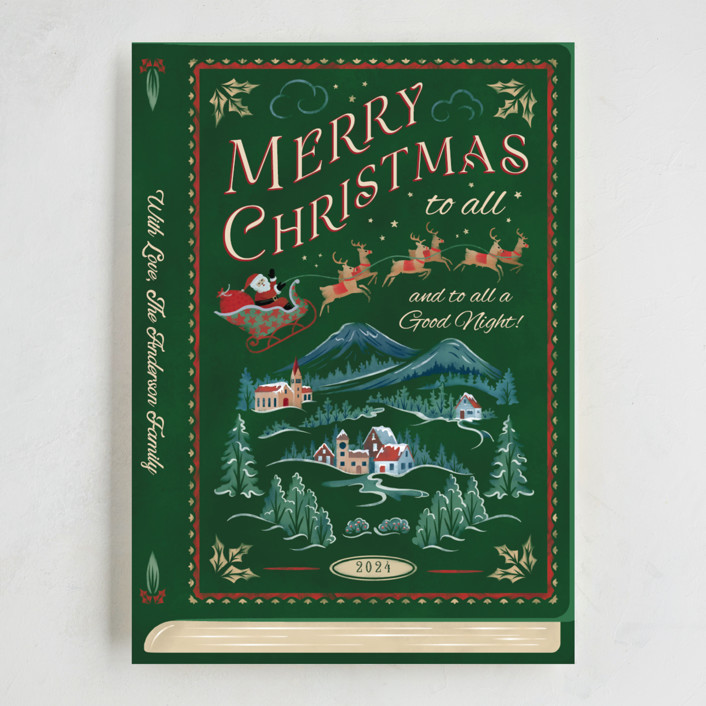 "The Night Before Christmas" - Customizable Holiday Postcards in Blue by Paper Sun Studio. | Minted