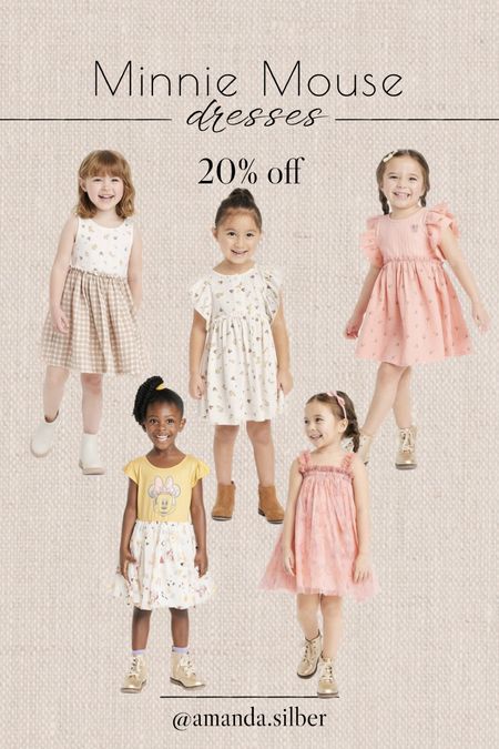Look at all of these cute Minnie Mouse dresses!! I have tried to veer from Character clothing but P loves her some Minnie Mouse and I these dresses are adorable! The perfect balance of character and style! 🤍
They are currently 20% off!
.
.
Easter dress, dress, toddler dress, baby dress, minnie, Mickey, Disney, Target, on sale, little girl, toddler girl, spring dress, spring outfit

#LTKsalealert #LTKbaby #LTKkids