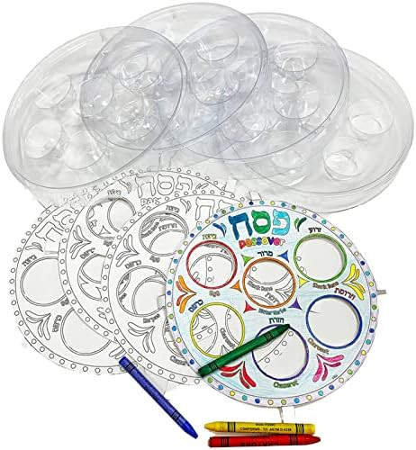 Rite Lite Decorate Your Seder Plate Set of 4 - Passover Gifts for Kids, Kids Seder Plates, Passover  | Amazon (US)