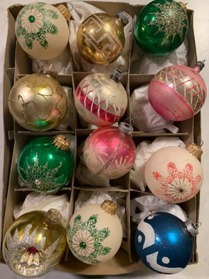 12 Vintage Shiny Brite West Germany Glass Xmas Tree Ornaments | eBay US