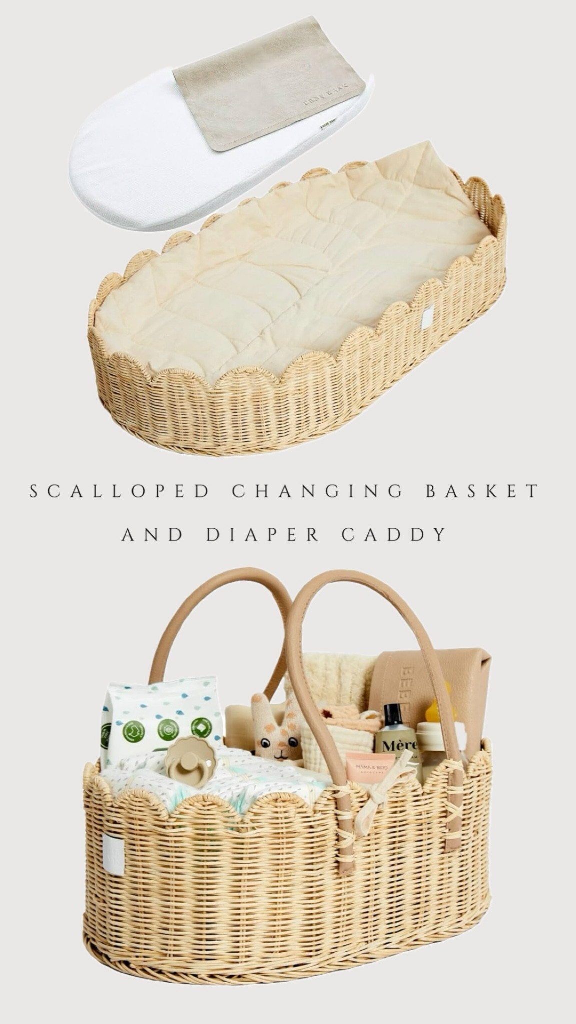 Scalloped changing basket and diaper caddy! Perfect for your Grandmillennial baby

#LTKHome #LTKBaby #LTKBump