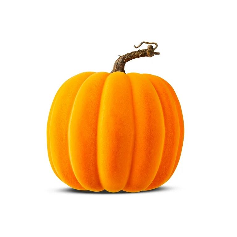 Harvest Orange Flocked Pumpkin, by Way To Celebrate | Walmart (US)