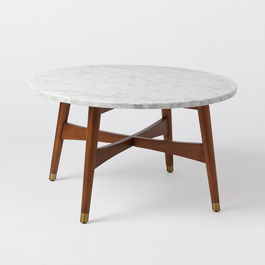 Reeve Mid-Century Coffee Table - Marble | West Elm (US)