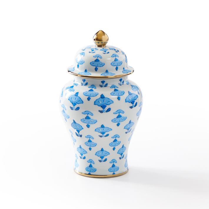 Mark &amp; Graham x Dana Gibson Block Print Ginger Jar, Small | Mark and Graham