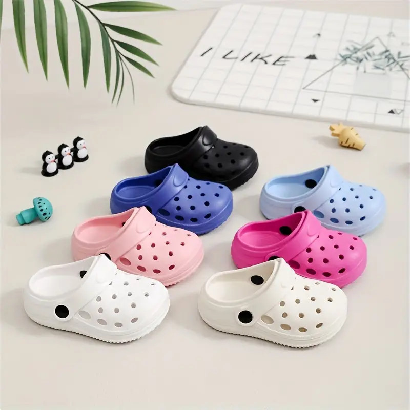 Boy's Solid Clogs, Garden Shoes, Comfortable Lightweight Hollow Out Sandals For Kids All Seasons ... | Temu Affiliate Program