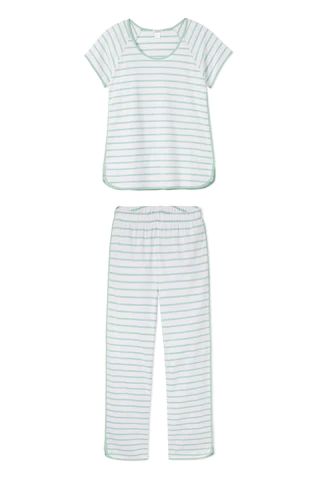 Pima Short-Long Set in Spring Green | LAKE Pajamas