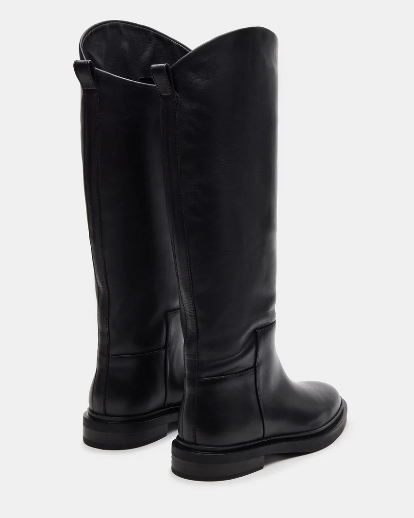 GAIGE Black Leather Knee-High Boot | Women's Boots | Steve Madden (US)