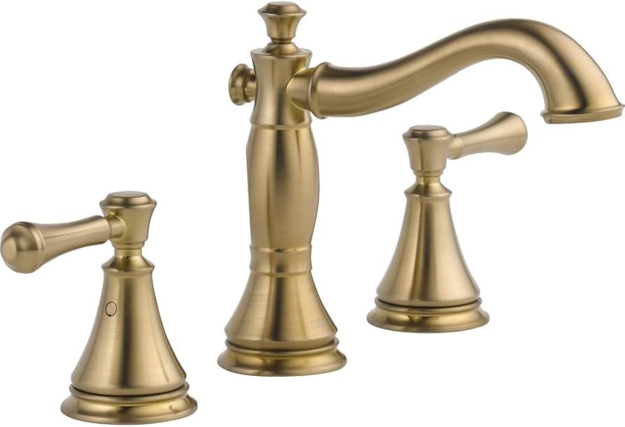 Delta Faucet Cassidy Widespread Bathroom Faucet 3 Hole, Gold Bathroom Faucet, Bathroom Sink Fauce... | Amazon (US)