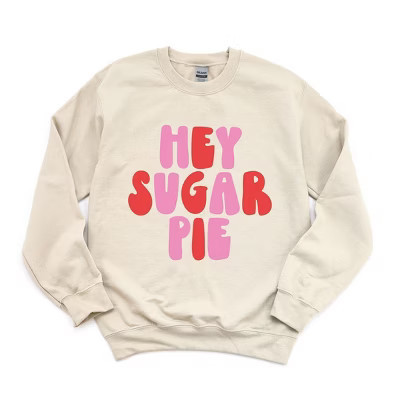 Simply Sage Market Women's Graphic Sweatshirt Hey Sugar Pie Bold - S - Dust | Target