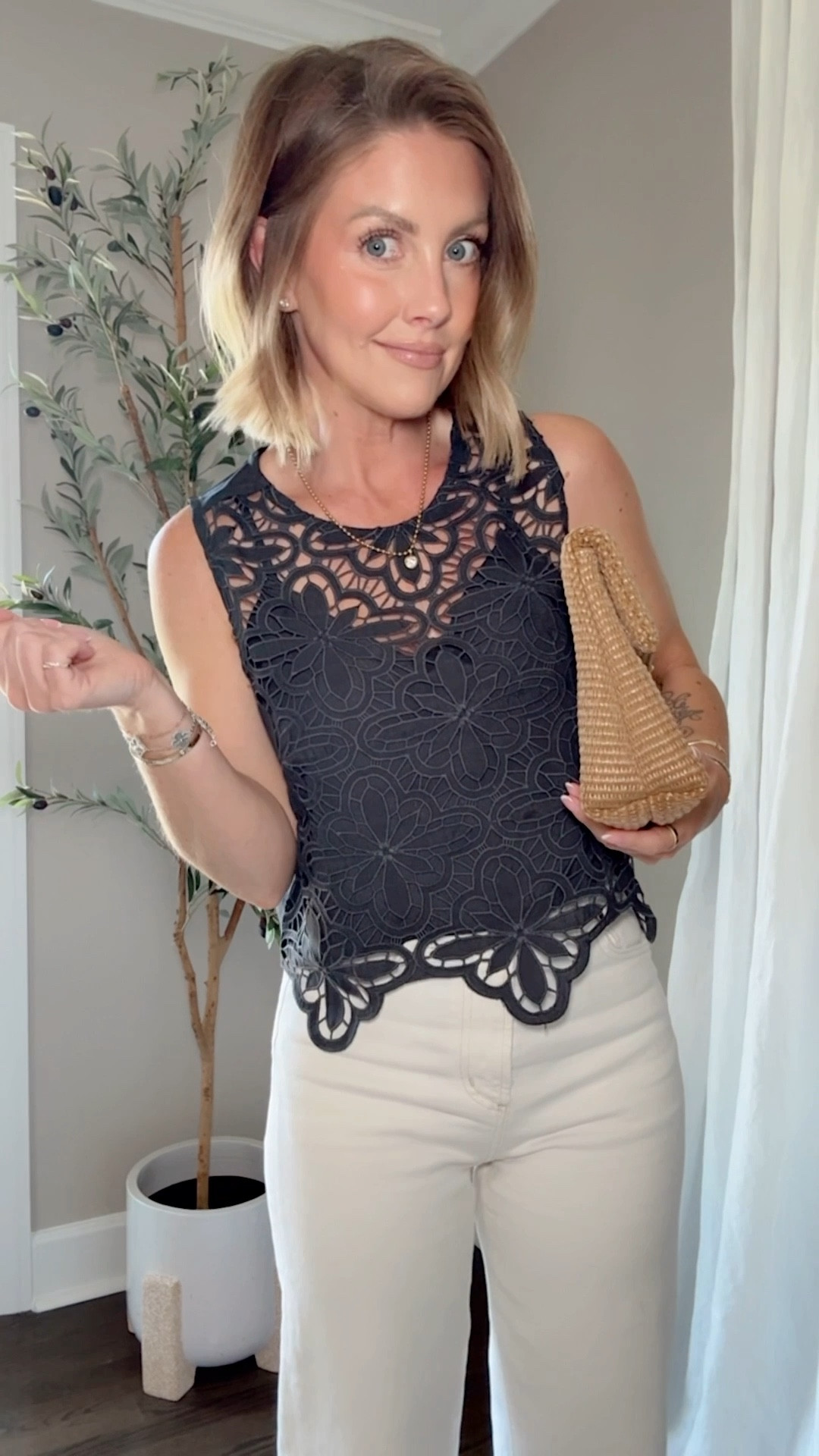 XS top / 24 jeans / shoes run true to size 

#LTKootd #LTKOver40 #LTKPetite