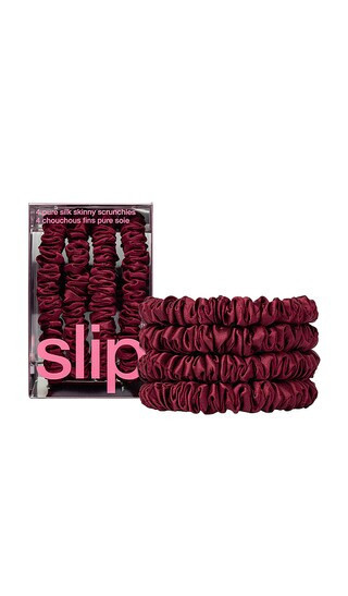 slip CHOUCHOUS SKINNY SCRUNCHIES en Burgundy. | Revolve Clothing (Global)