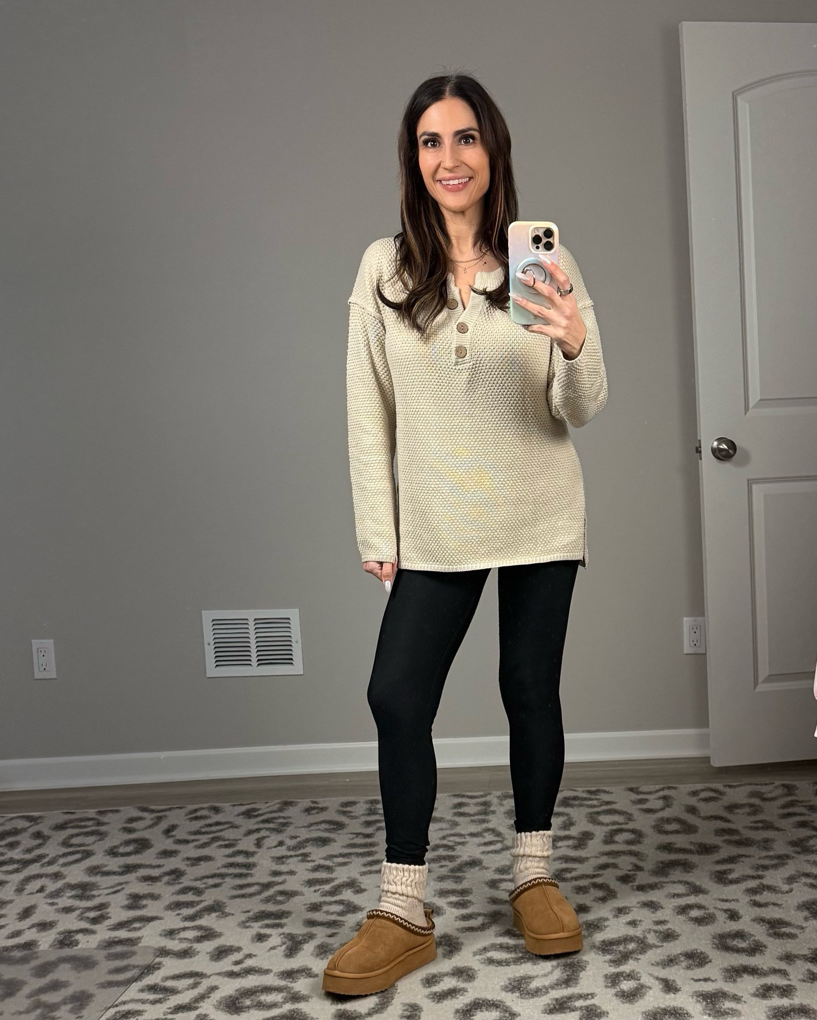 Cozy neutral outfit of the day 🤎

This Amazon waffle knit sweater feels like it should be way more expensive than it is, but it’s actually super budget friendly.

I styled it with black leggings, cozy socks, and platform slip ons for an easy everyday outfit.

#LTKmomlife #LTKootd #LTKOver40