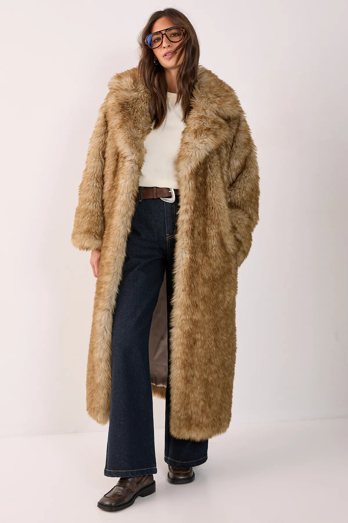Faux Fur Collared Longline Coat | Nasty Gal US
