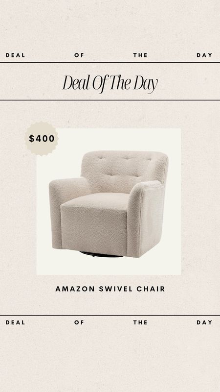 Deal of the Day - Amazon Swivel Chair // only $400!

budget friendly accent chair, accent chair, affordable accent chair, affordable home decor, budget friendly home, amazon home finds, amazon favorites, amazon chair, amazon accent chair 

#LTKhome