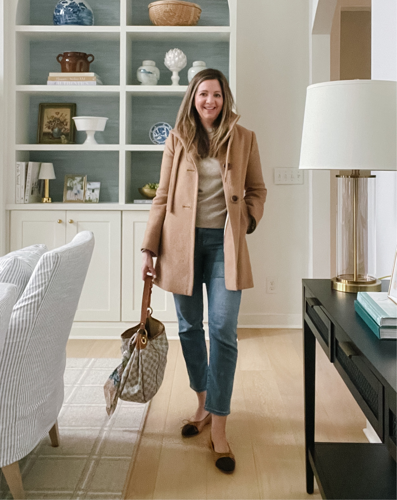 OOTD - Madewell denim, cashmere sweater, classic cap toe ballet flats, camel coat gold jewelry 

#LTKmidsize #LTKstyletip #LTKover40